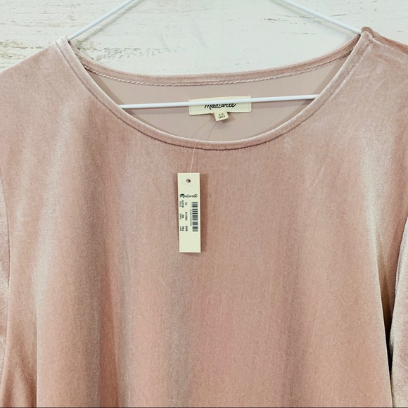 NWT MADEWELL Velvet Blouse Top champagne - Picture 3 of 7